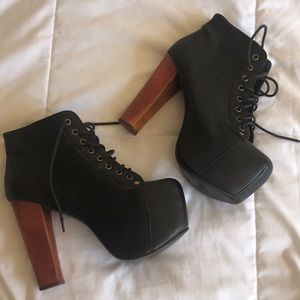 7.5 BLACK JEFFREY CAMPBELL LITA BOOTS